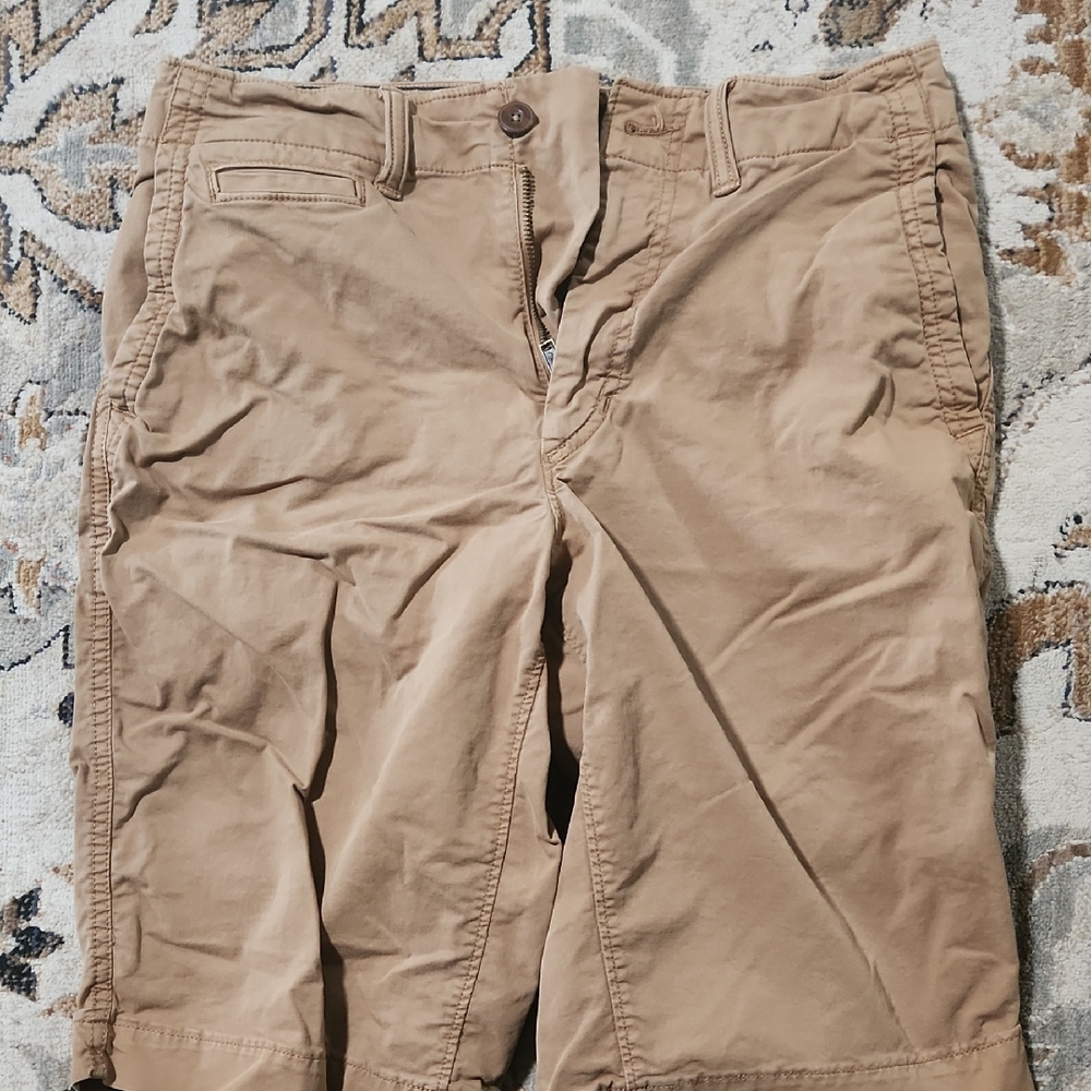 American Eagle Outfitters Men's Khaki Flat Front Shorts
